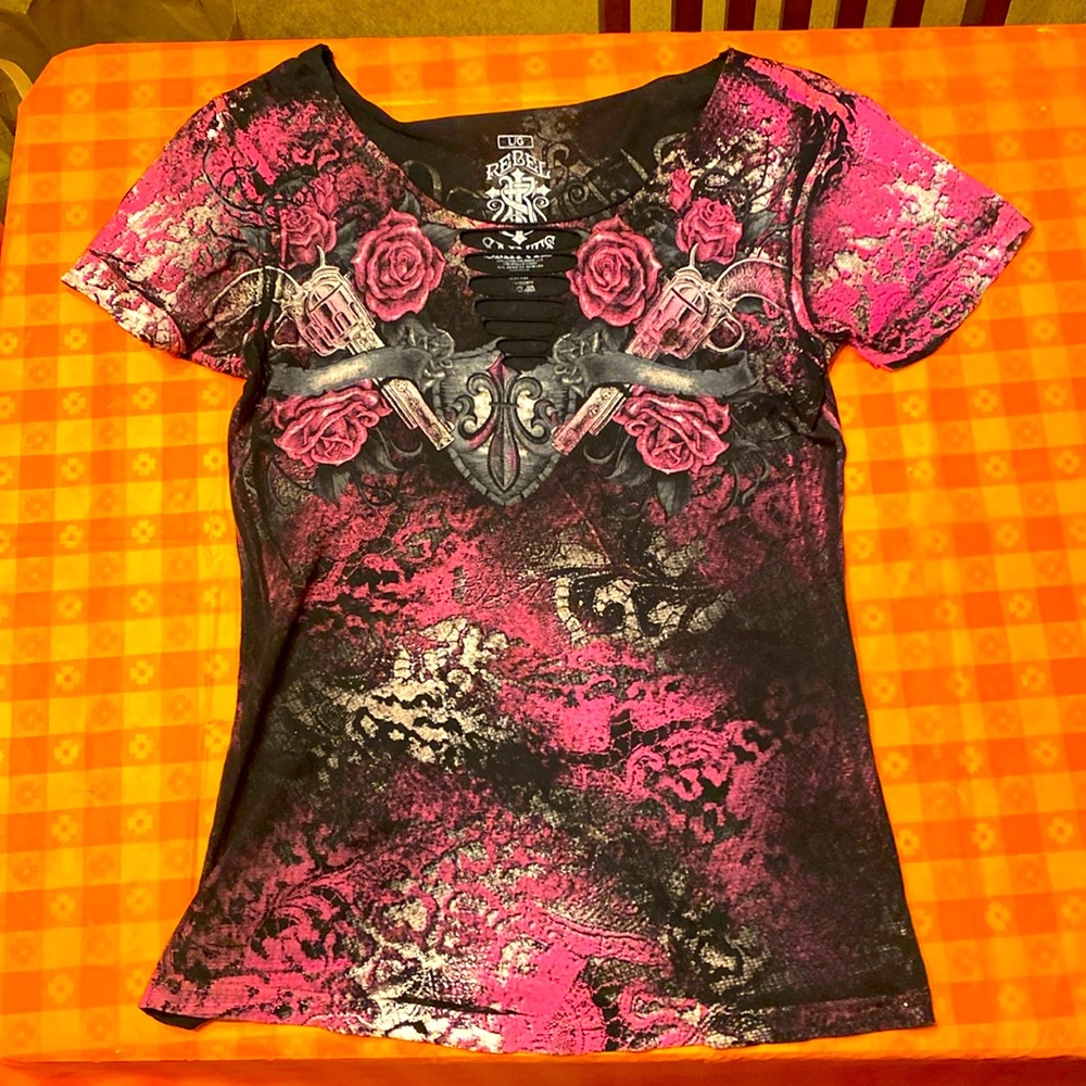 Rebel Saints Tshirt with peekaboo holes